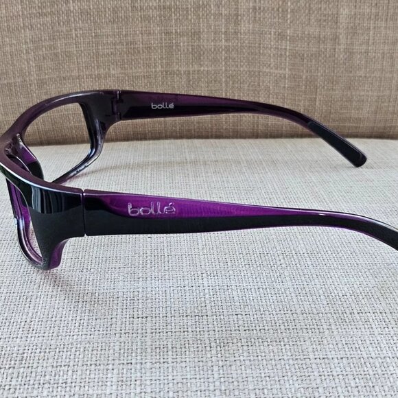 Bolle Men Eyeglasses/Sunglasses Frame Black/Purple Tone Wrap Glasses Frame Italy - Picture 7 of 13